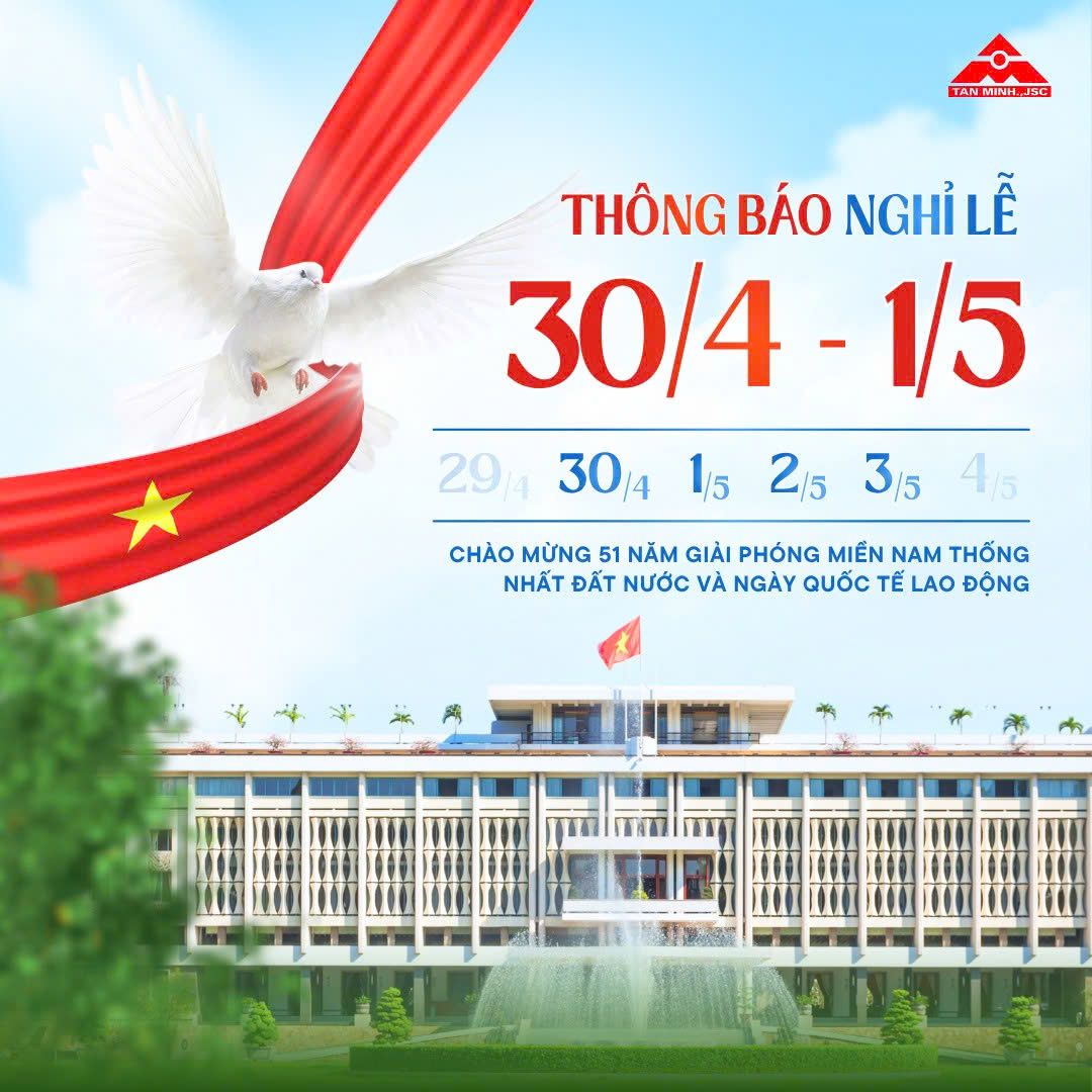 THÔNG BÁO LỊCH NGHỈ LỄ 30/4 VÀ 1/5 2026